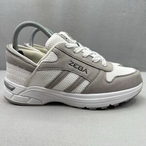 ZEBA Hands Free Womens Size 8.5 Shoes White Sand Suede Comfort Slip-On Sneakers